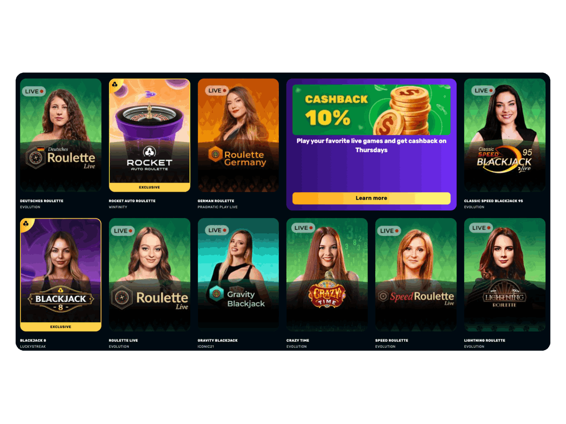 RocketPlay casino live dealer games